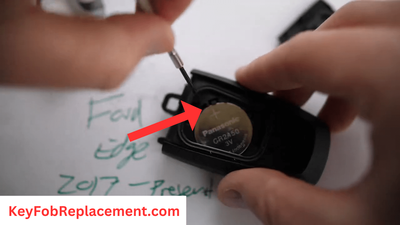 Ford Edge Key Fob Remove battery with screwdriver
