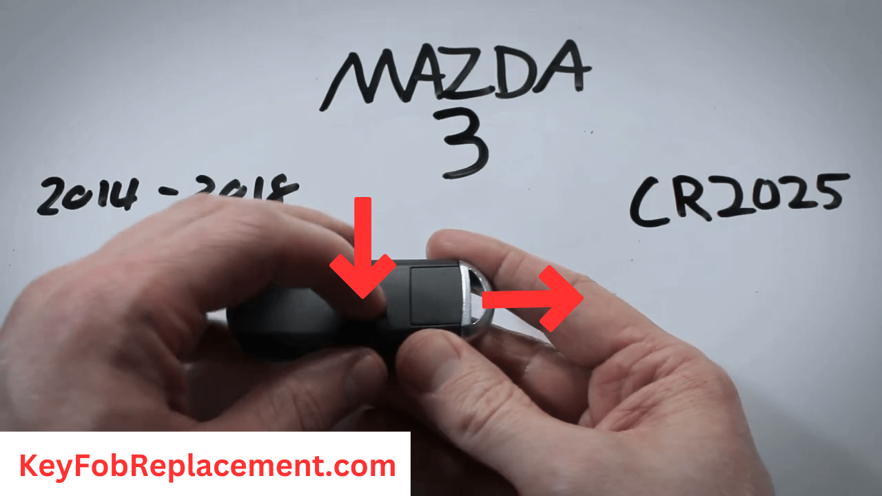Mazda 3 Key Fob Press latch, extract metal key