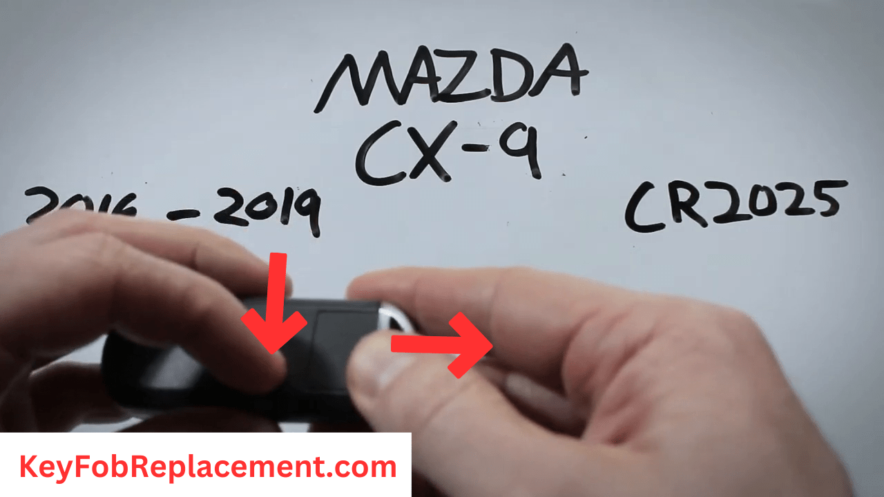 Mazda CX9 Key Flip the key and push switch to release key