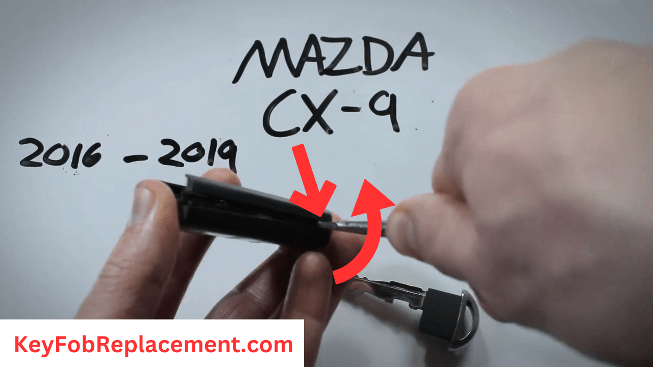 Mazda CX9 Key Loosen with screwdriver, separate manually