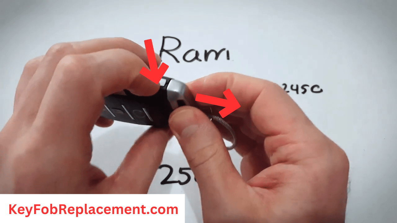 Ram 2500 rec Fob Press silver button to release key