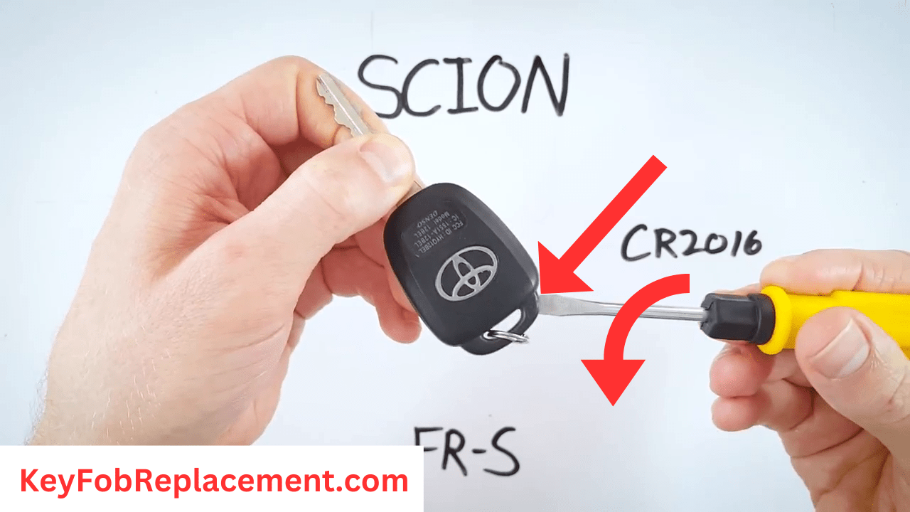 Scion FR-S Key Use screwdriver, open bottom slot