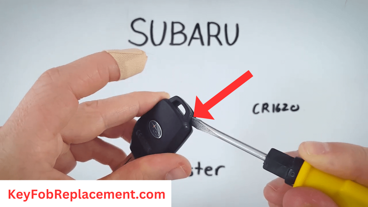 Subaru Forester Fob Locate indentation, twist with screwdriver