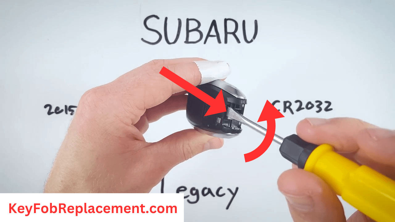 Subaru Legacy Use screwdriver to twist, open fob halves